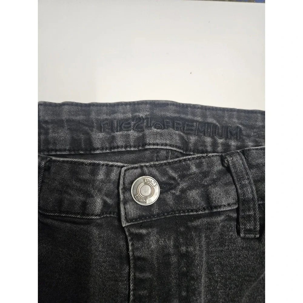 Rue21 Premium Skinny Distressed Paint Splatter Jeans Black Men's 38x32